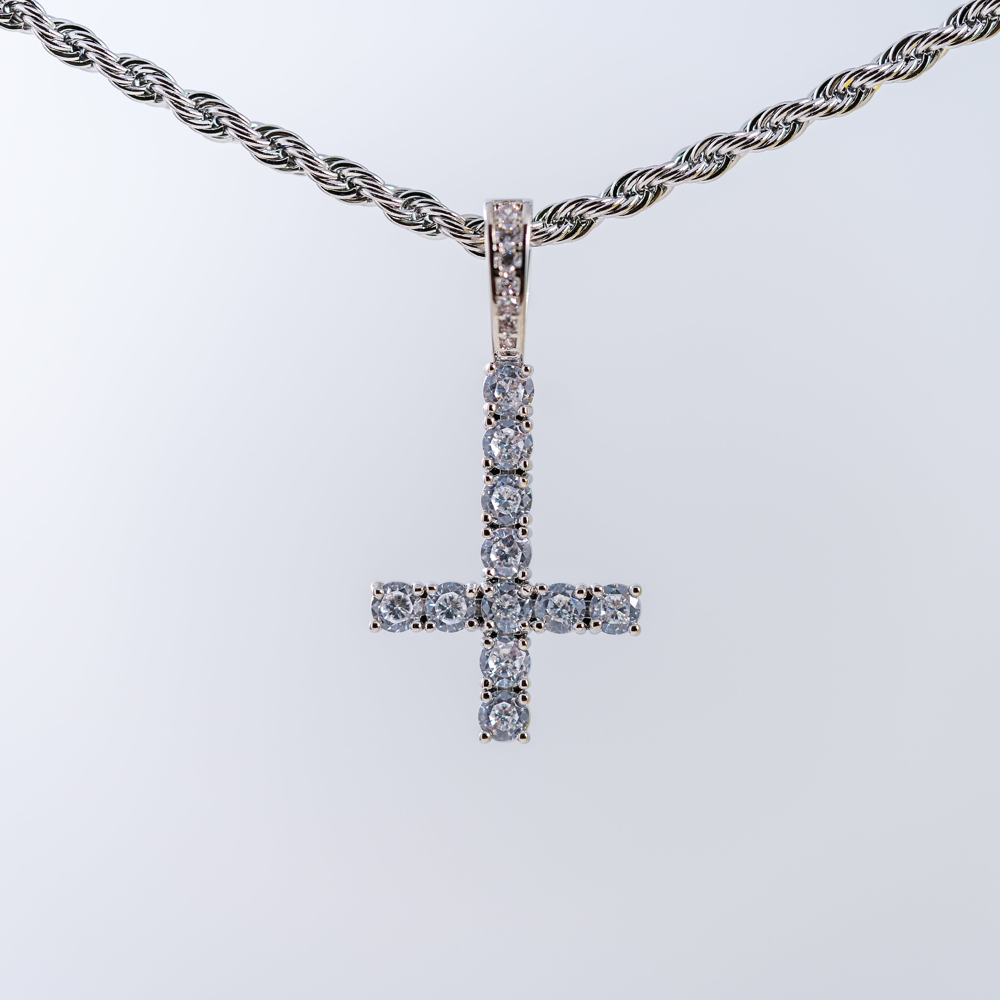 Iced out sale inverted cross