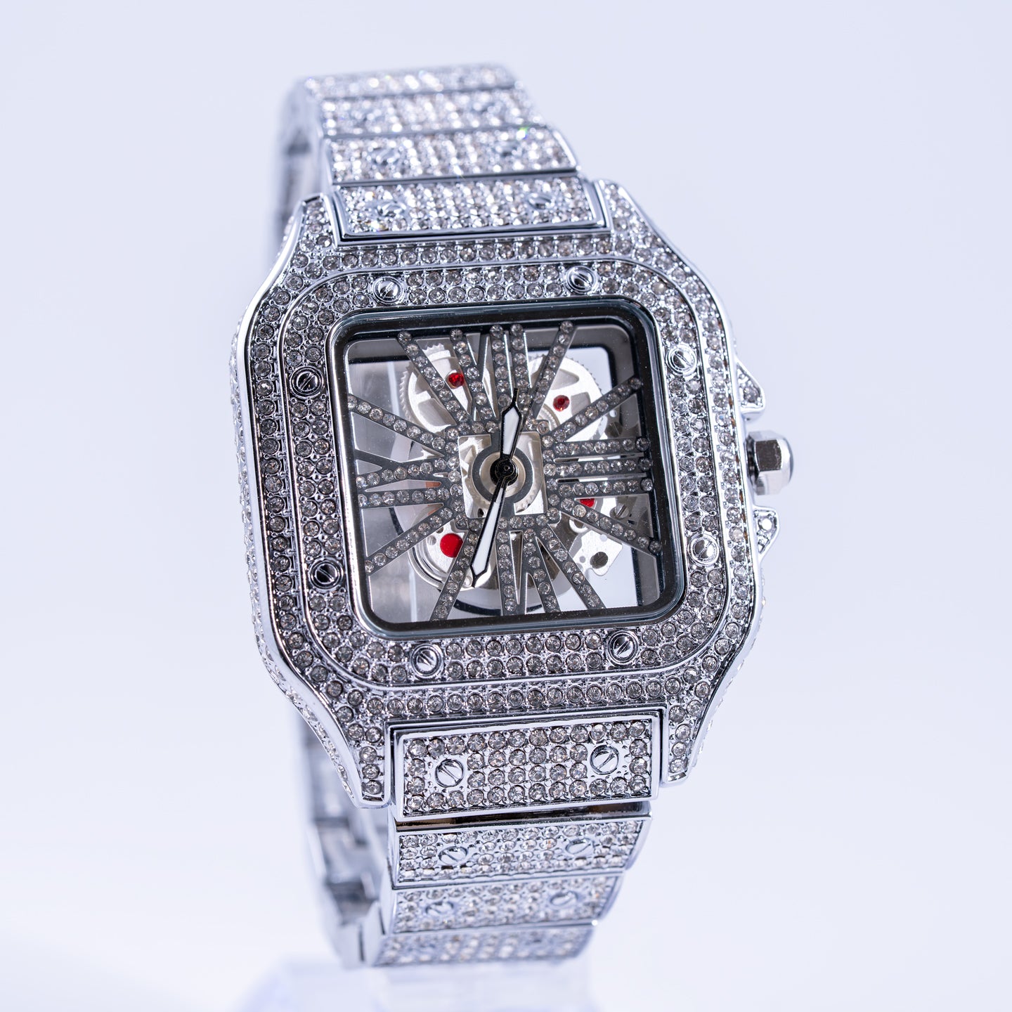 EISZEIT 45MM FULL ICED OUT WATCH SQUARE SKELETON