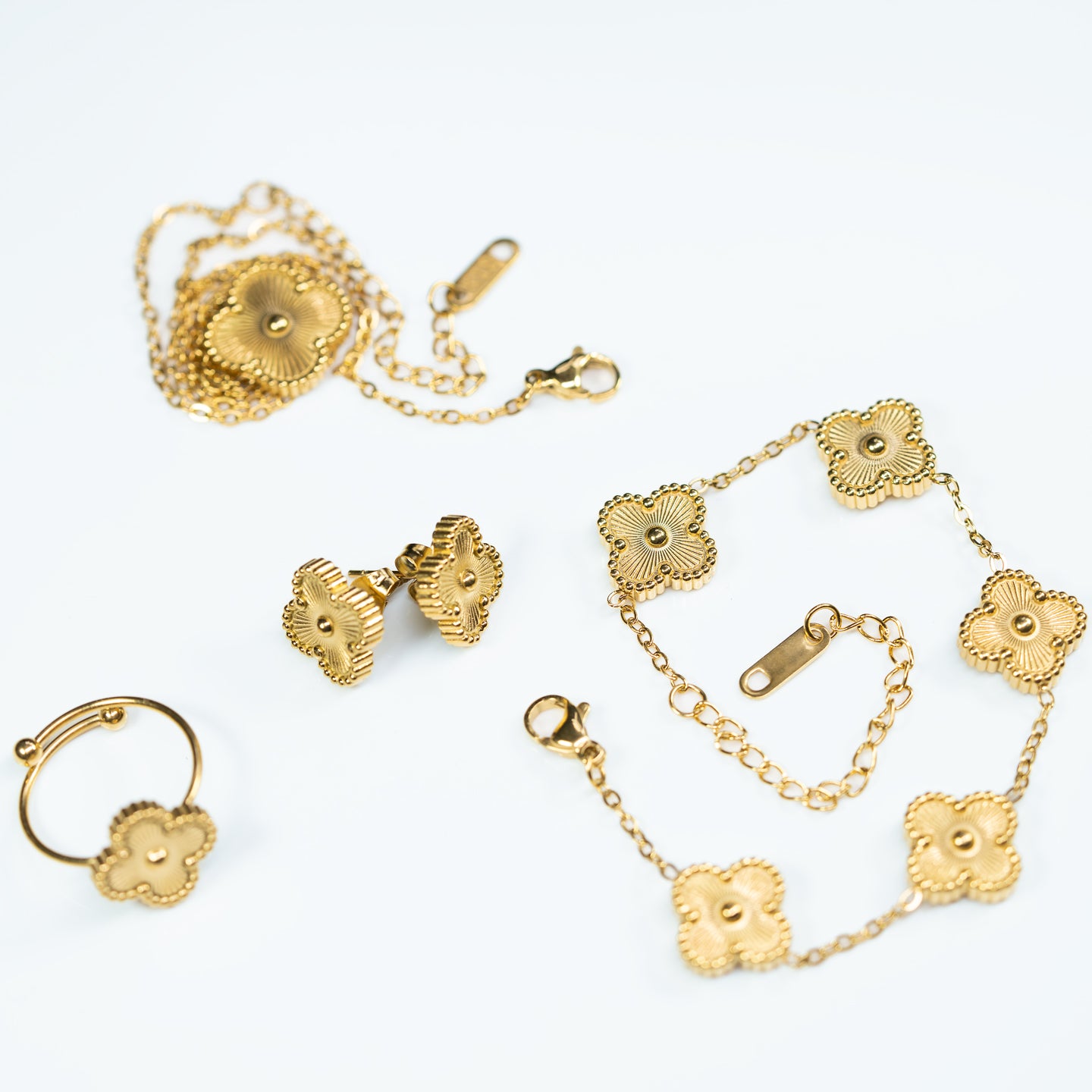 EISZEIT KLEEBLATT SET 18K GELBGOLD