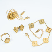 EISZEIT KLEEBLATT SET 18K GELBGOLD
