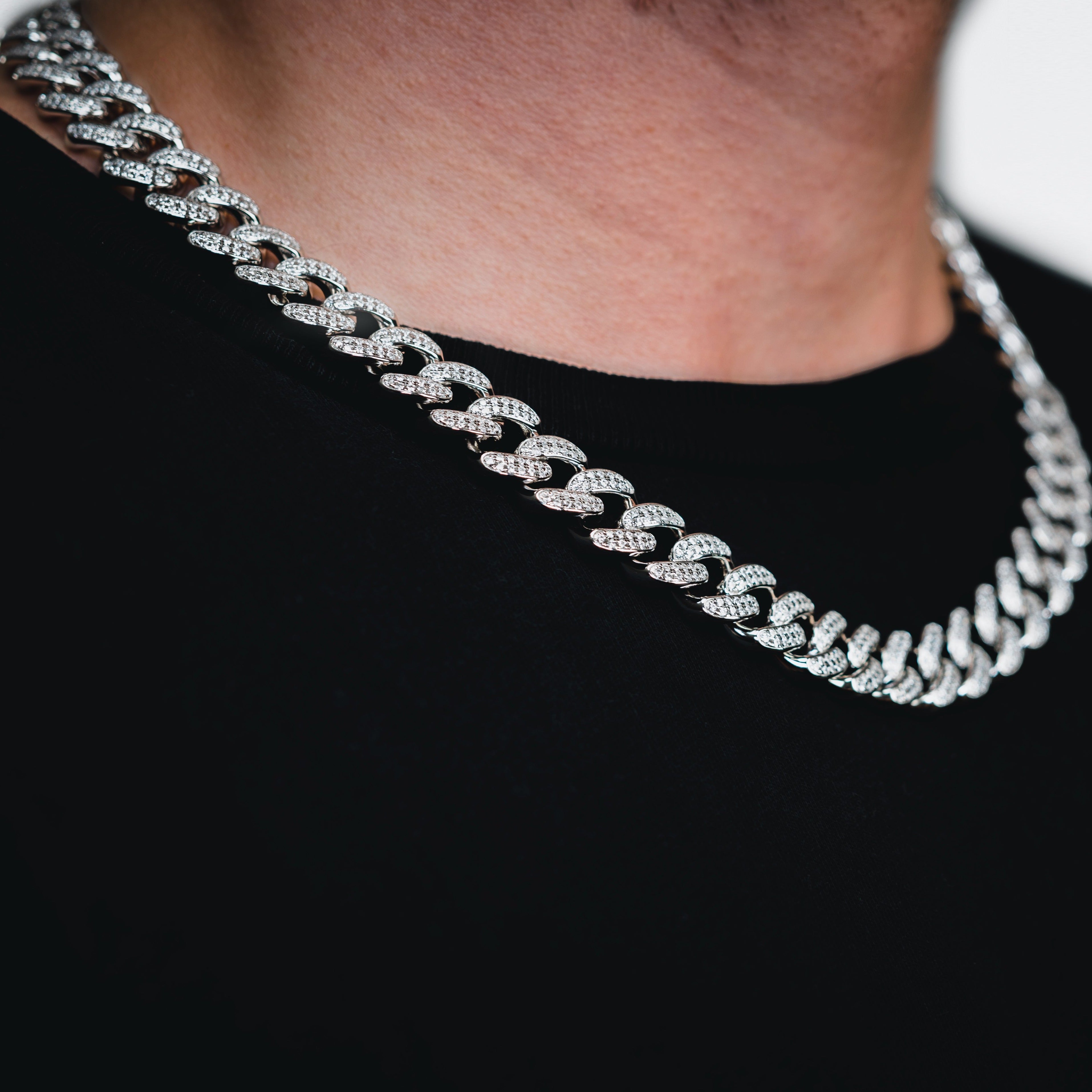 EISZEIT DLX 925 SILBER 12MM MIAMI CUBAN LINK CHAIN