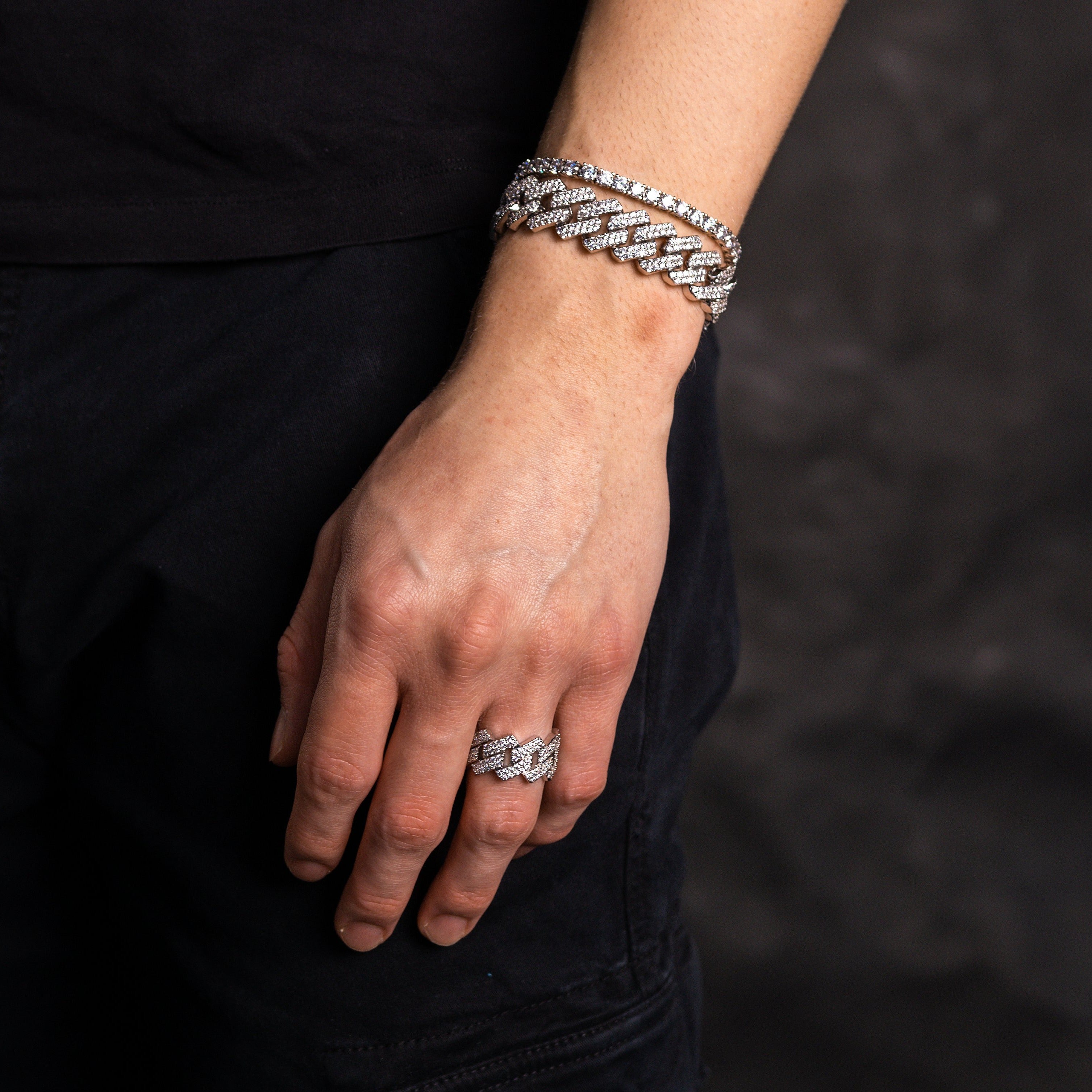 EISZEIT PRONG CUBAN LINK RING