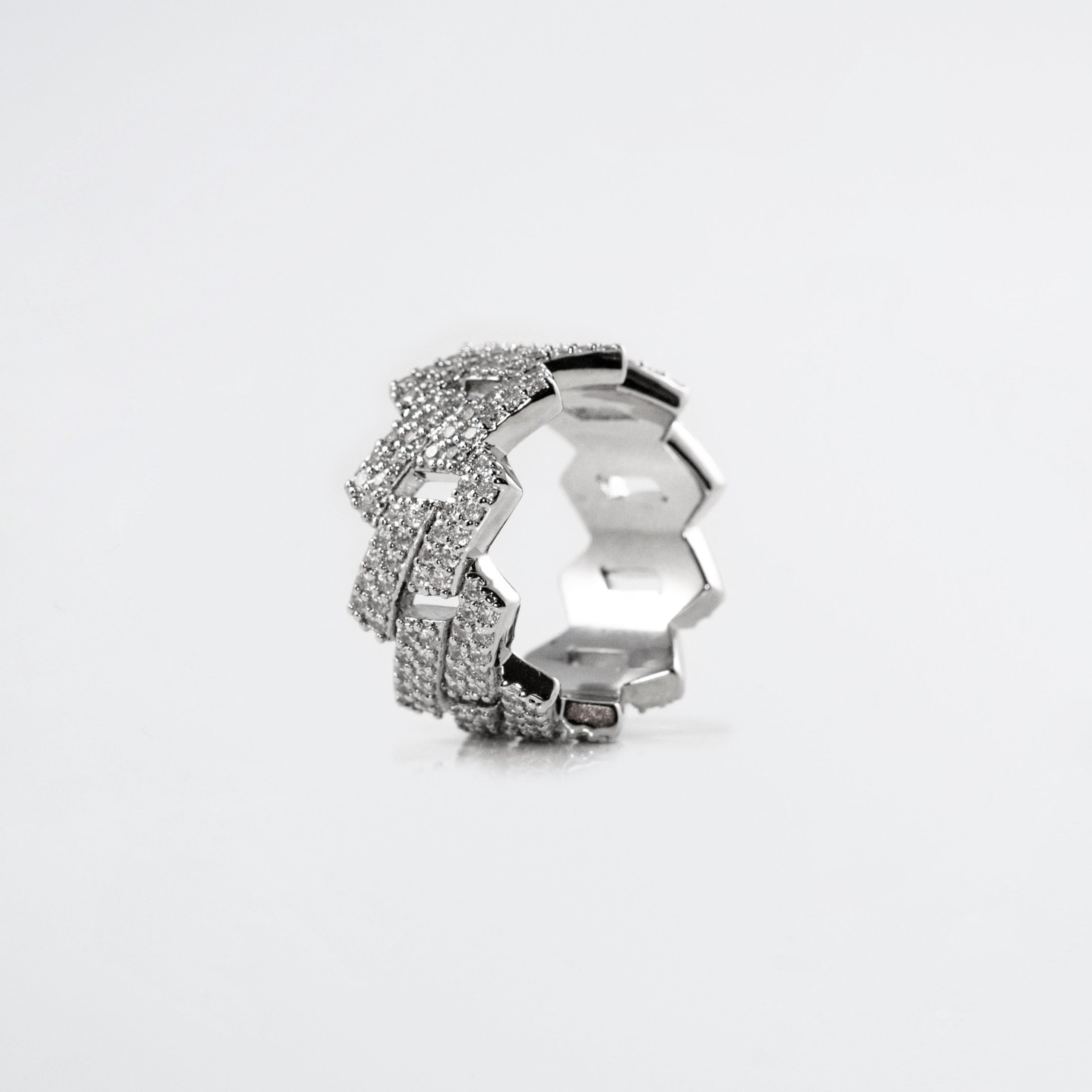 EISZEIT PRONG CUBAN LINK RING