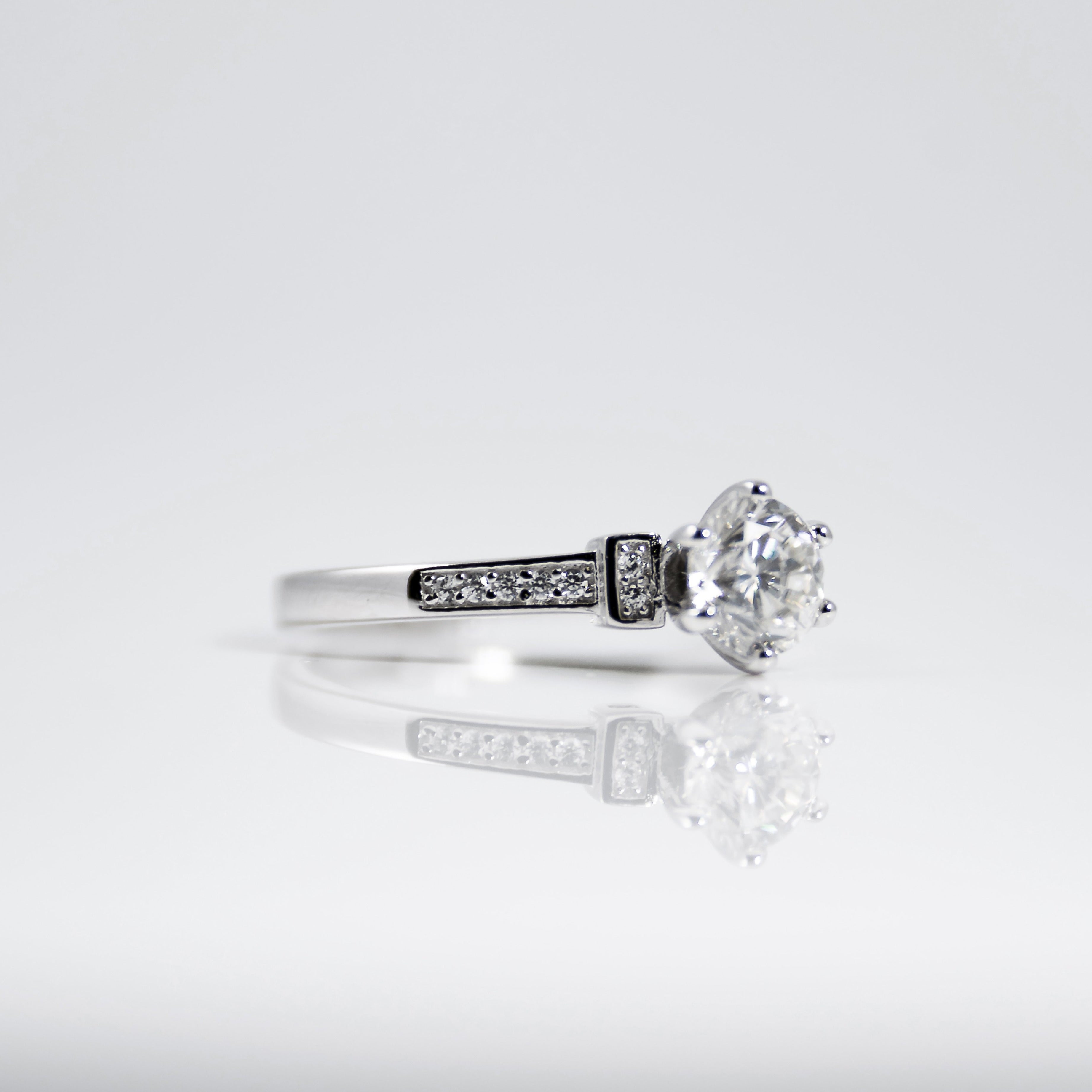 EISZEIT MOISSANIT 1CT 925 SILBER RING B